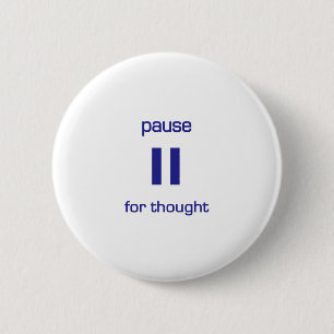 Pause für Gedanken (blauer Text) Button