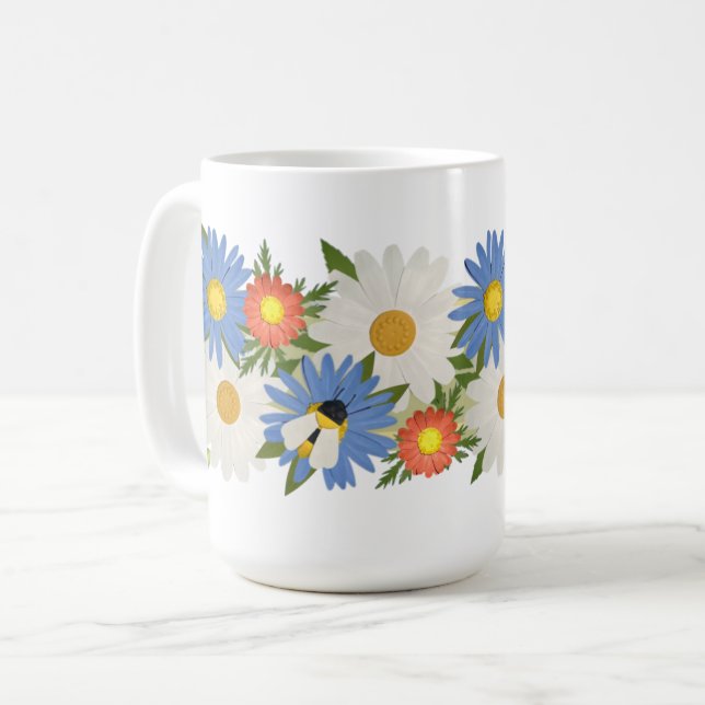 Pause Kacheln 15oz Biene Tasse – Links-händige Aus (Vorderseite Links)