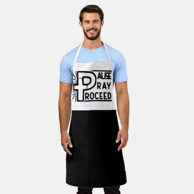 PAUSE PRAY PROCEED CHRISTLICH SCHÜRZE (Getragen)