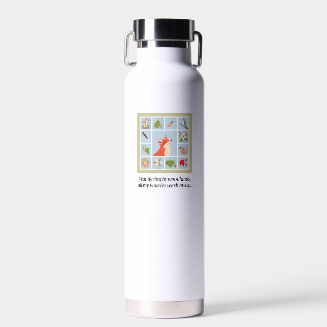 Pause Tiles Woodland Walk 22oz Water Bottle Trinkflasche (Vorne)