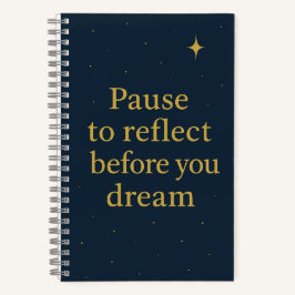 Pause to Reflect  – Midnight Blue Minimalist  Notizbuch