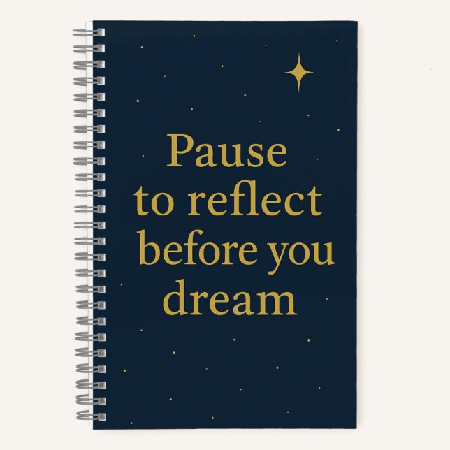 Pause to Reflect  – Midnight Blue Minimalist  Notizbuch (Vorderseite)