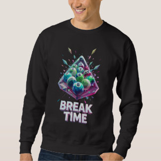 "Pause zum Spielen" Farbige geometrische Kristall- Sweatshirt
