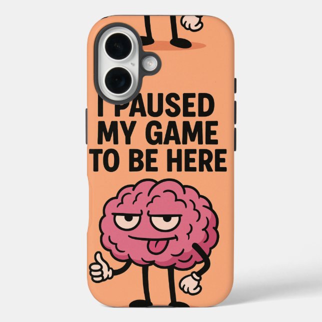 "Paused Game Brain - Gaming Mode aktiviert" Case-Mate iPhone Hülle (Rückseite)