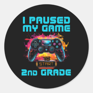Pausen mein Game 2nd Grade Video Gamer zurück nach Runder Aufkleber