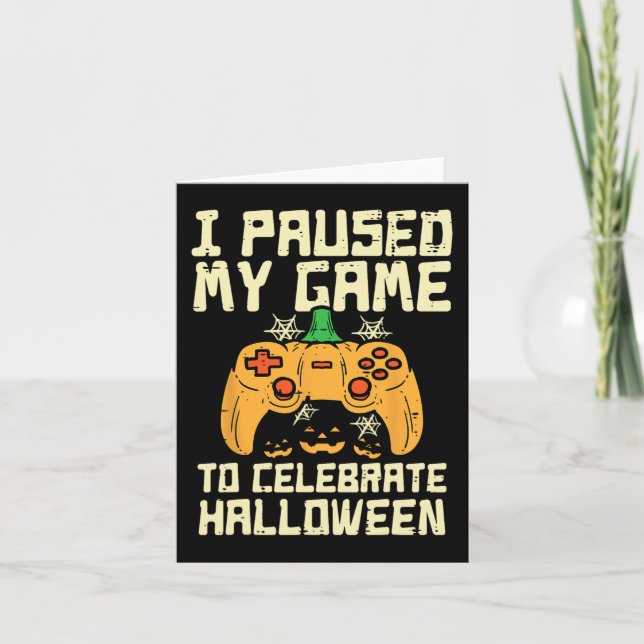 Pausen mein Spiel Halloween Gamer-Kostüm-Jungs Karte (Vorderseite)