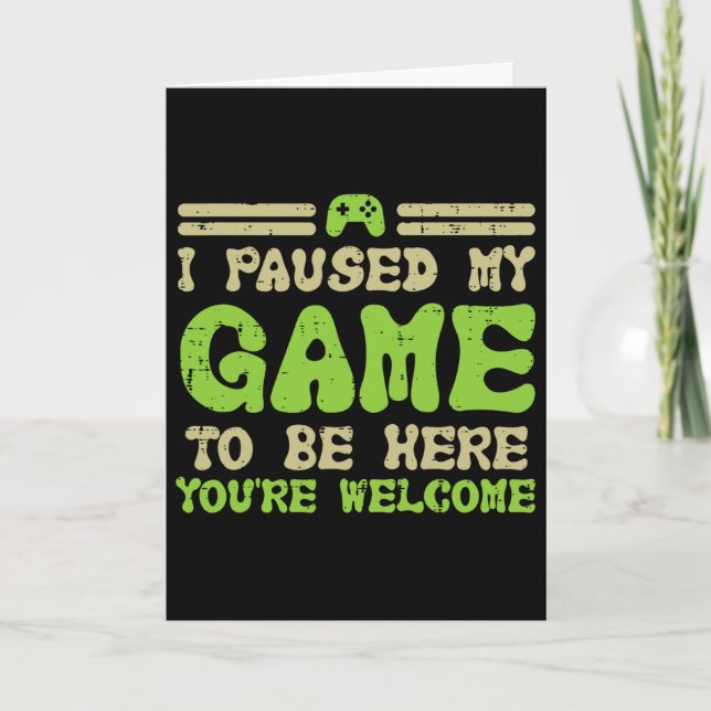 Pausen mein Spiel hier lustige Video Gamer Men Bo  Karte (Vorderseite)