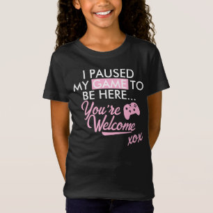Pausen Spiel Pastel Pink Girly Slogan Gamer Girl T-Shirt