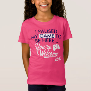 Pausenspiel White Niedlich Slogan Gamer Girl T-Shirt