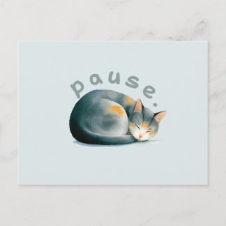 Pausieren. Sleeping Cat Design Postkarte