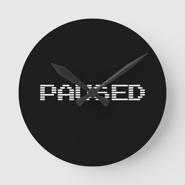 PAUSIERT RUNDE WANDUHR (Vorderseite)