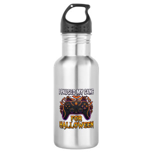 Pausiertes Spiel Halloween Controller Fledermäuse Edelstahlflasche
