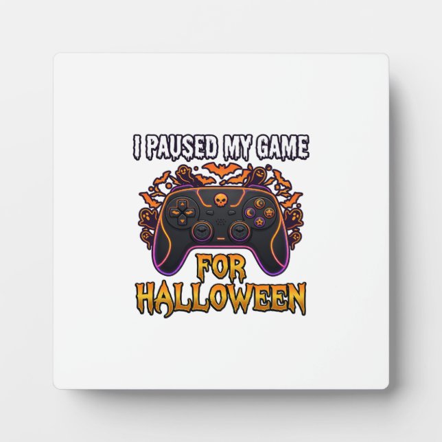 Pausiertes Spiel Halloween Controller Fledermäuse  Fotoplatte (Vorderseite)
