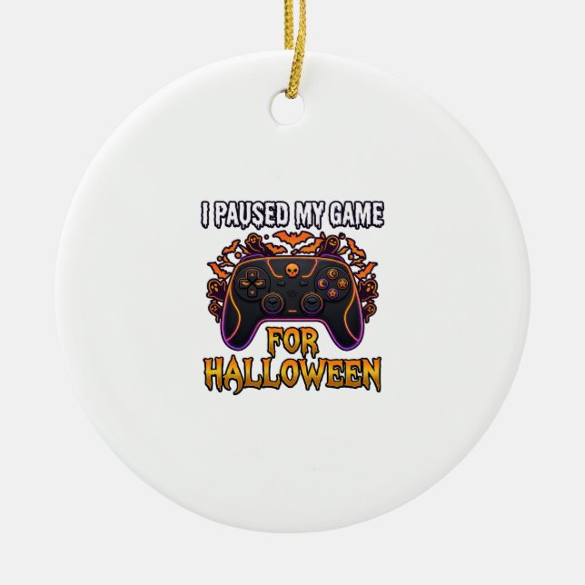 Pausiertes Spiel Halloween Controller Fledermäuse  Keramik Ornament (Vorne)