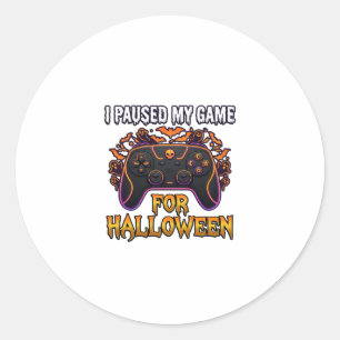 Pausiertes Spiel Halloween Controller Fledermäuse Runder Aufkleber