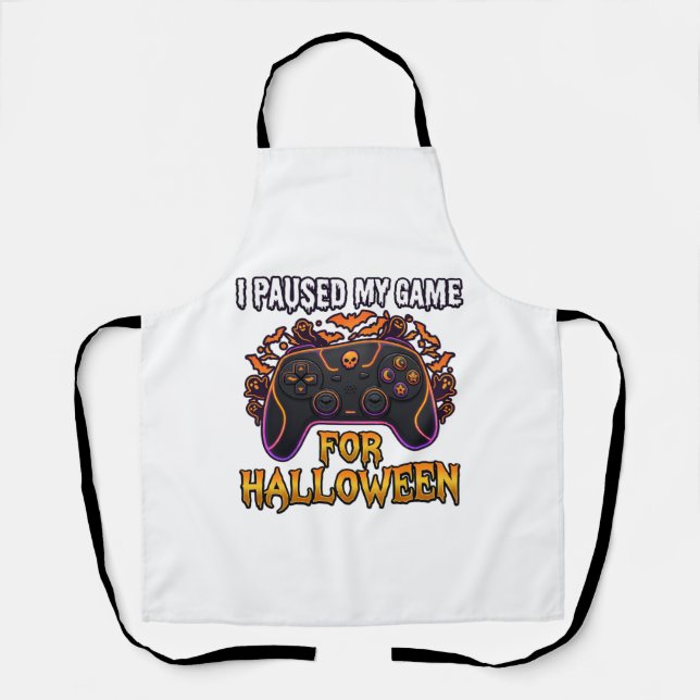 Pausiertes Spiel Halloween Controller Fledermäuse  Schürze (Vorderseite)