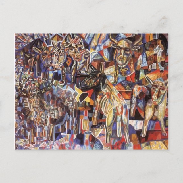 Pavel Filonov - Tiere Postkarte (Vorderseite)