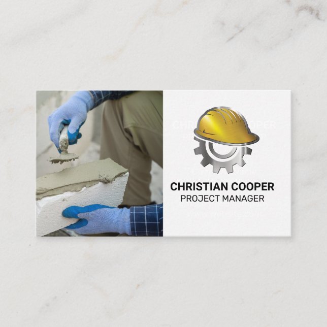 Paver | Design-Hard-Hat-Gear-Logo Visitenkarte (Vorderseite)