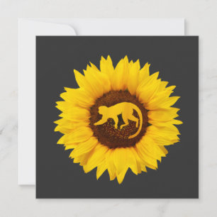 Pavian Für Frauen Männer Affe Tier Sonnenblume Einladung