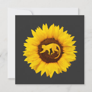 Pavian Für Frauen Männer Affe Tier Sonnenblume Einladung