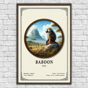Pavian Zoologie Serie Poster