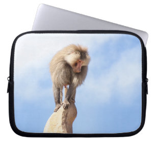 Pavianaffe auf einem Berggipfel Laptopschutzhülle