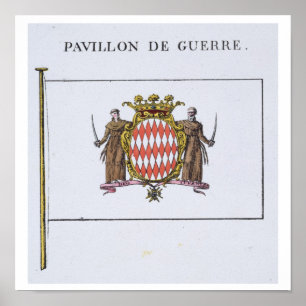 Pavillon de Guerre, Detail von den Flaggen von Poster