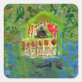 Pavillonsticker für friedliche Mediation Quadratischer Aufkleber