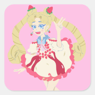 Pavlova Moon Quadratischer Aufkleber