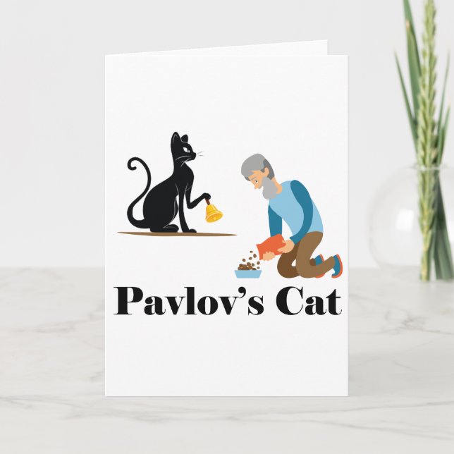 Pavlov's Cat Funny Psychology Feiertagskarte (Vorderseite)