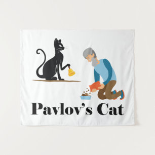 Pavlov's Cat Funny Psychology Wandteppich