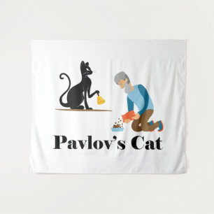Pavlov's Cat Funny Psychology Wandteppich