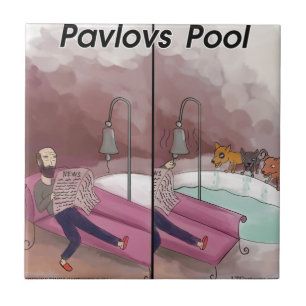Pavlov's Pool Funny Cartoon Fliese