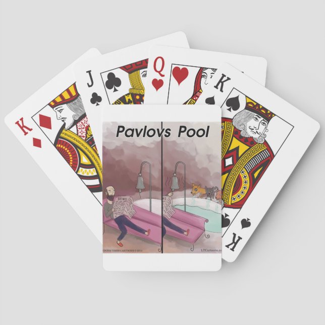Pavlov's Pool Funny Cartoon Spielkarten (Rückseite)