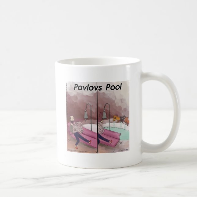 Pavlov's Pool Funny Cartoon Tasse (Rechts)