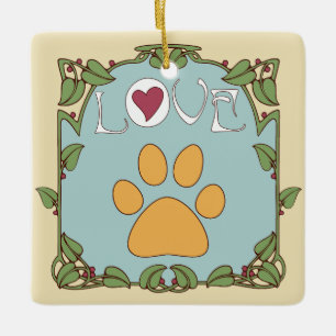 Paw Art Nouveau Keramikornament