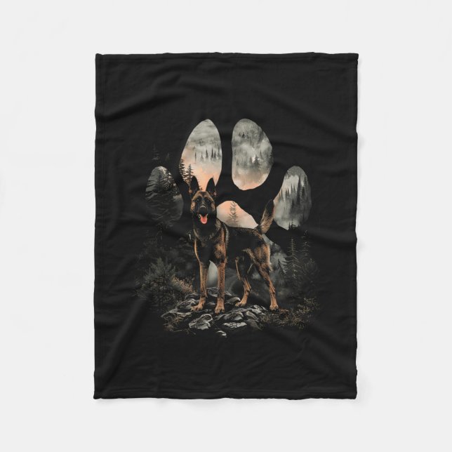 Paw Belgische Malinois Hunde Mama Vater Gebirge So Fleecedecke (Vorderseite)