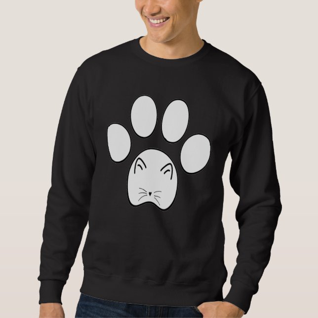 Paw Cat Face Cat Paw  Meow Cat Cute Cat Sweatshirt (Vorderseite)