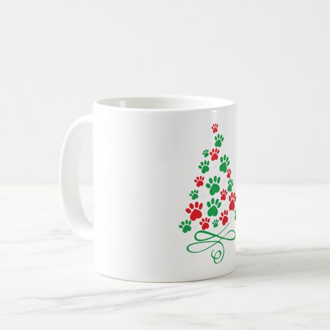 Paw Christmas Tree Kaffeetasse (Vorderseite Links)