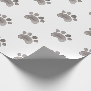 Paw druckt Cat Dog Watercolor Animal Footprint Geschenkpapier