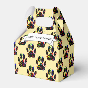 Paw druckt Confetti und Party Streamer nach Maß Geschenkschachtel