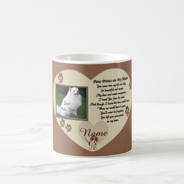 Paw druckt Dog Memorial Keepake Kaffeetasse (Mittel)