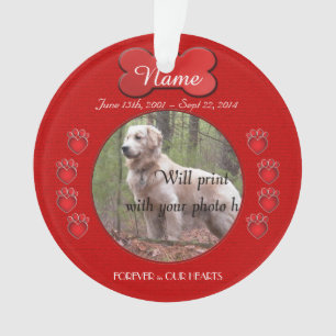 Paw druckt Gedicht Memorial Red Ornament