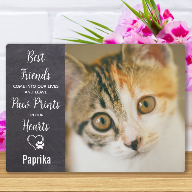 Paw druckt Personalisiertes Foto Pet Cat Memorial Fotoplatte (Von Creator hochgeladen)