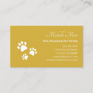 Paw druckt QR-Code Pet Sitter Gold Visitenkarte