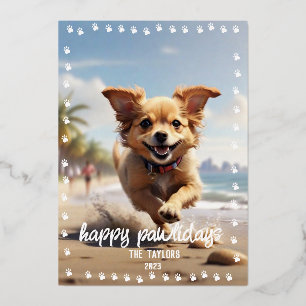Paw druckt Rahmen für Foto mit individuellem Rahme Folien Feiertagskarte