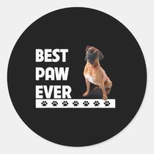 Paw Ever Boxer Bulldog Vater Väter Tag Hundeliebha Runder Aufkleber