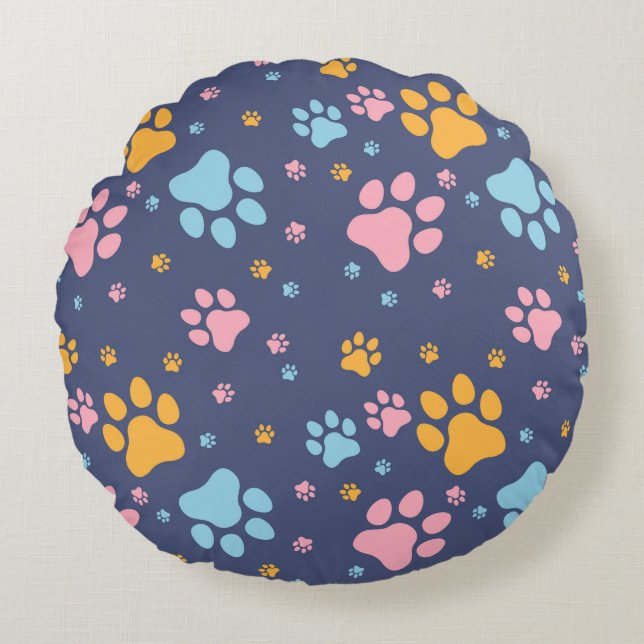 Paw Fame Rundes Kissen (Vorderseite)