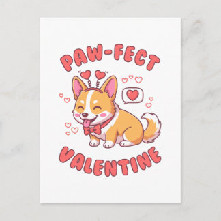 Paw-Fect Valentine - Corgi Dog Valentine Gift Postkarte