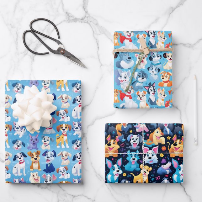 Paw Friends Geschenkpapier Set (Vorderseite)